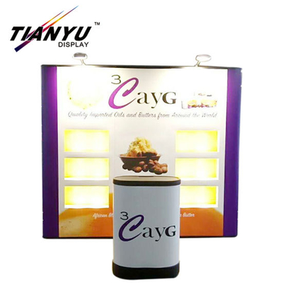 Tissu Pop up Display carton stand bannière